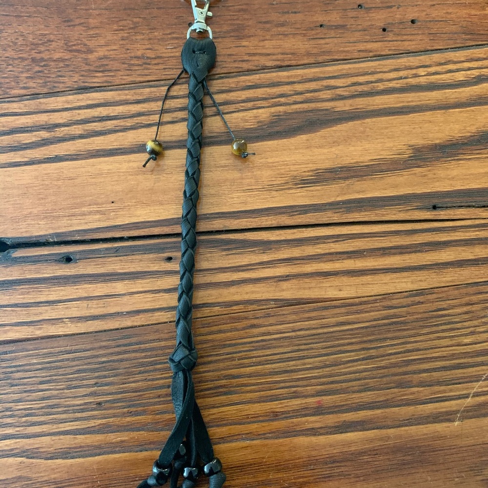 Deer Skin Leather Key Chain W/ precious Tiger Eye
